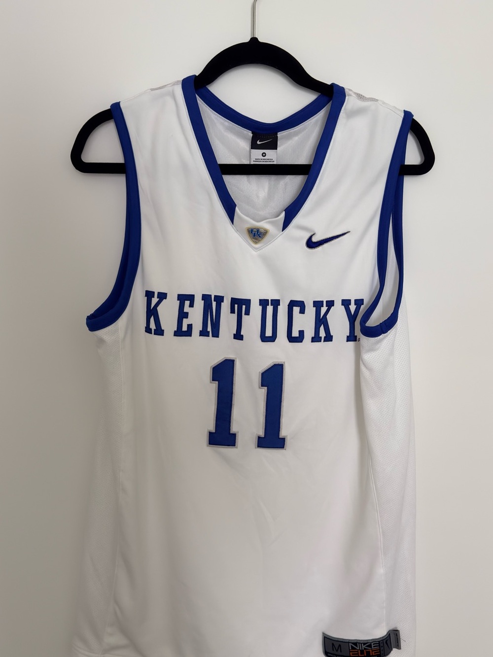 Nike White and Blue John Wall Kentucky Basketball Jersey #11